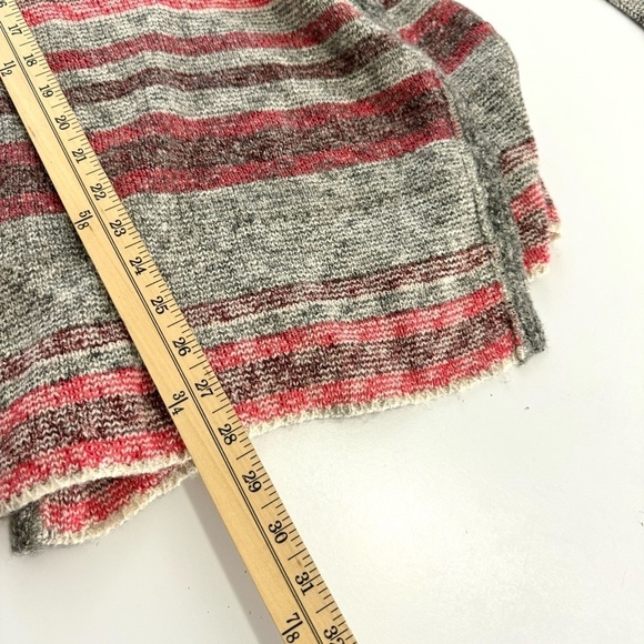 Lucky Brand NWT $148 Women’s Sz S Open Front Cardigan Sweater Striped Grey & Red - Picture 10 of 12